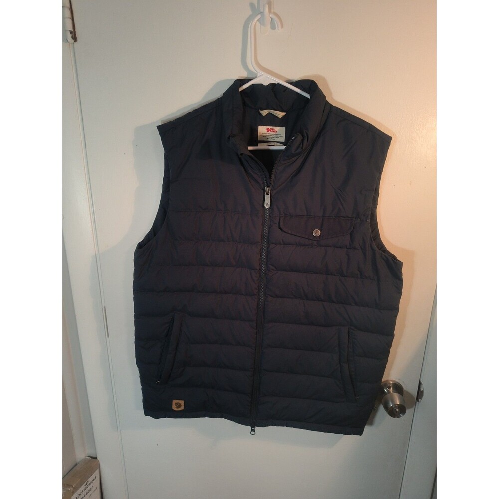Fjallraven Mens L Greenland Down Liner Vest Navy Blue Puffer G-1000 Pocket Large